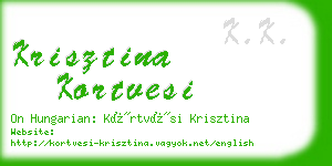 krisztina kortvesi business card